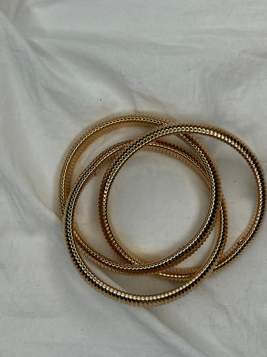 3 in 1  Copper gold bangle bracelet